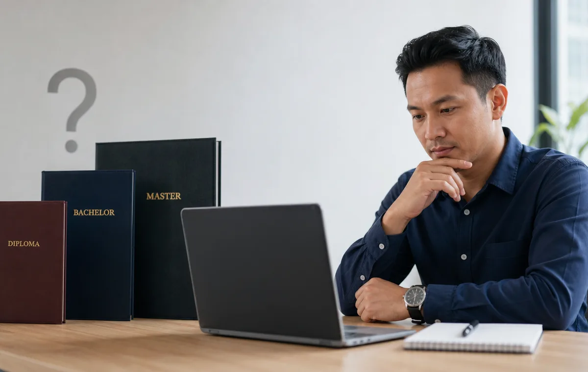 Man reviewing KTAC Executive Programme entry requirements